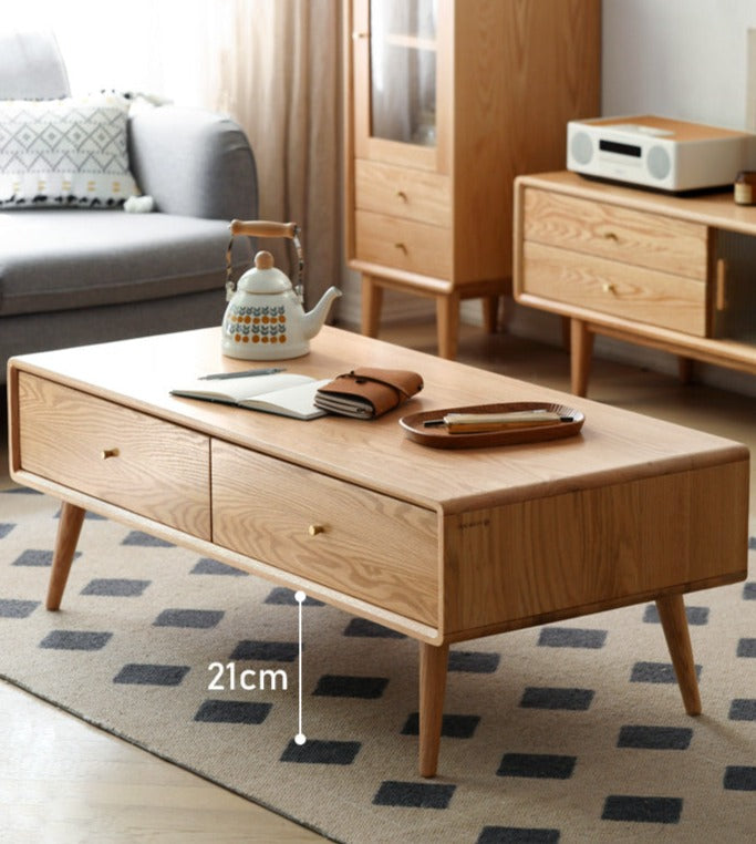 Oak Solid Wood Nordic Modern Coffee Table