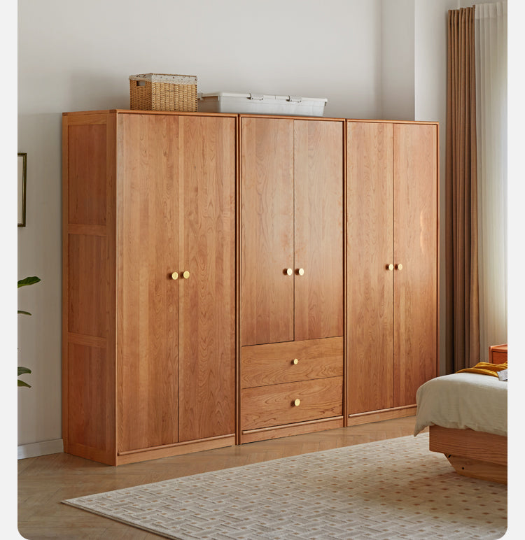 Сherry Solid Wood Exquisite Wardrobe.