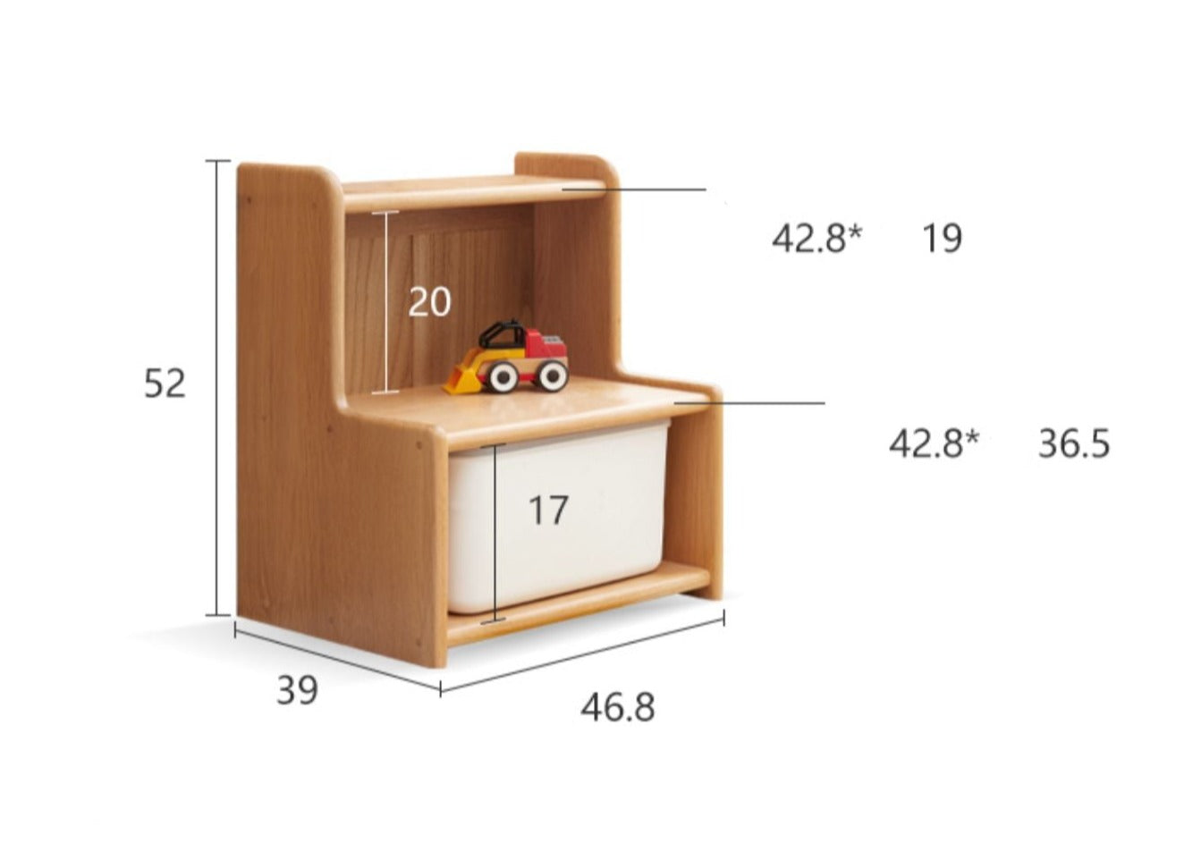 Oak, Beech Solid Wood Small Footstool