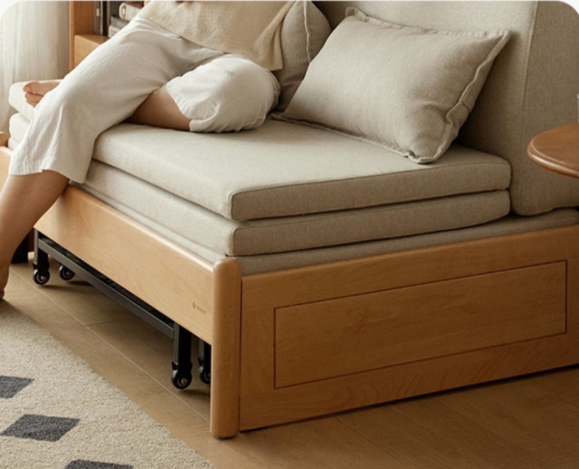 Beech Solid Wood Sofa Bed, Sleeper Sofa.