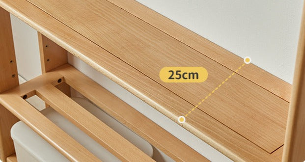 Beech, Oak Solid Wood Floor-To-Ceiling Bookshelf, Toy Storage