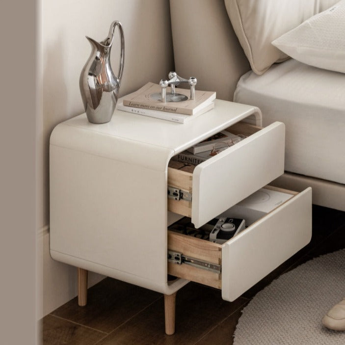 Poplar Solid Wood, Solid Rubberwood Nightstand.