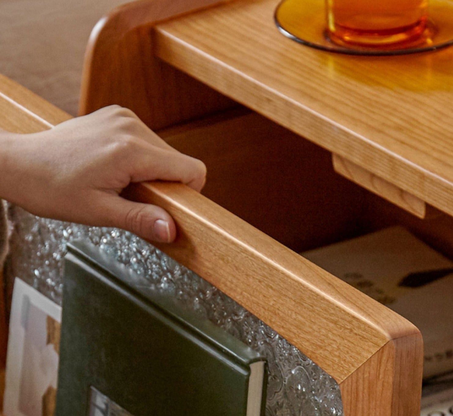 Cherry solid wood Nightstand.