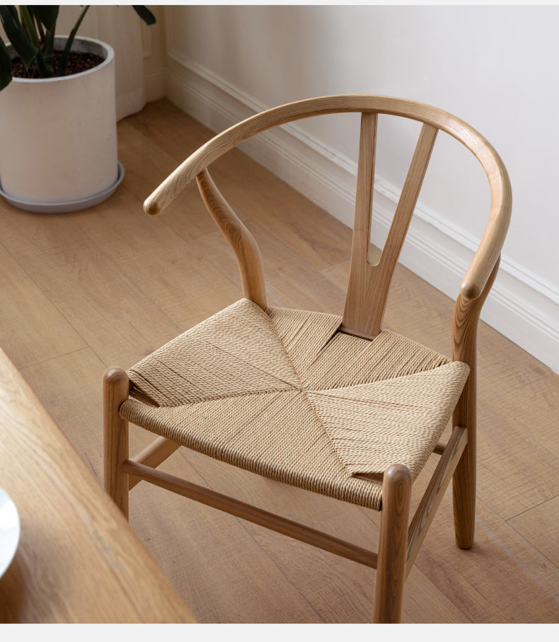 Ash Solid Wood Rope Wishbone Chair