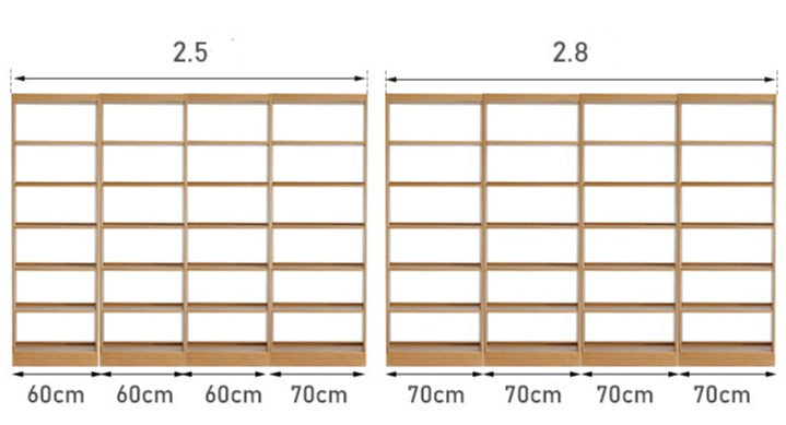 Oak Solid Wood Floor To Ceiling Bookshelves