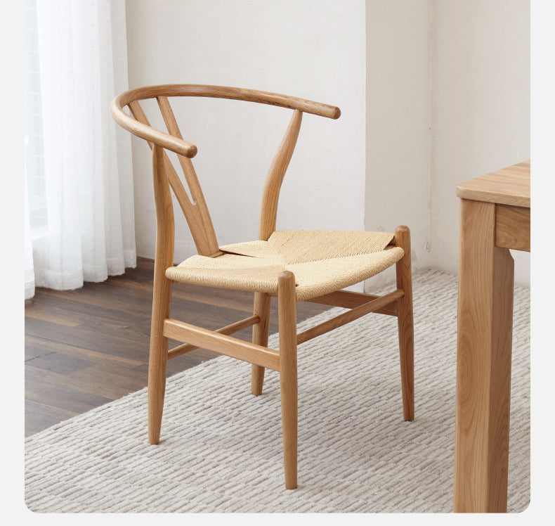 Ash Solid Wood Rope Wishbone Chair