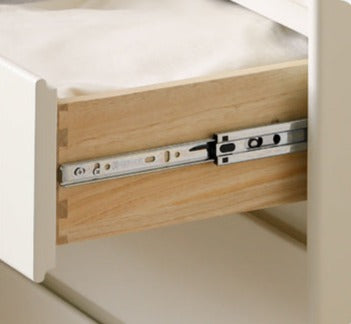 Solid Rubberwood, Poplar Solid Wood Milky Cream Style Chest of Drawers