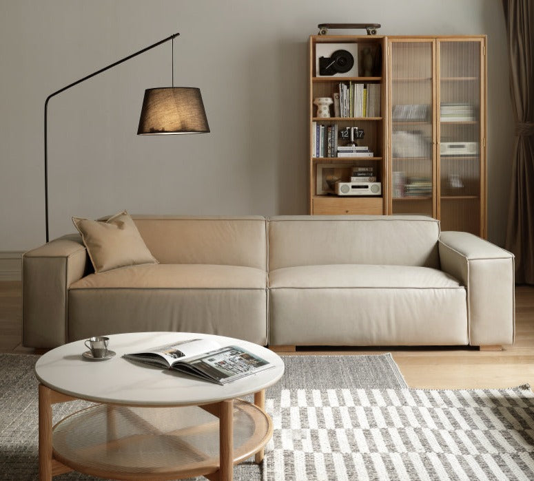Luxury Сow Leather Sofa, Technical Fabric Sofa.