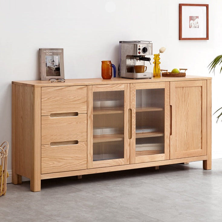 Oak Solid Wood Sideboard Storage Cabinet