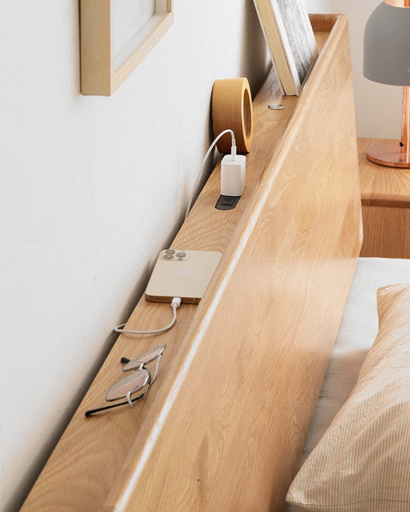 Oak Solid Wood with LED Light Bed