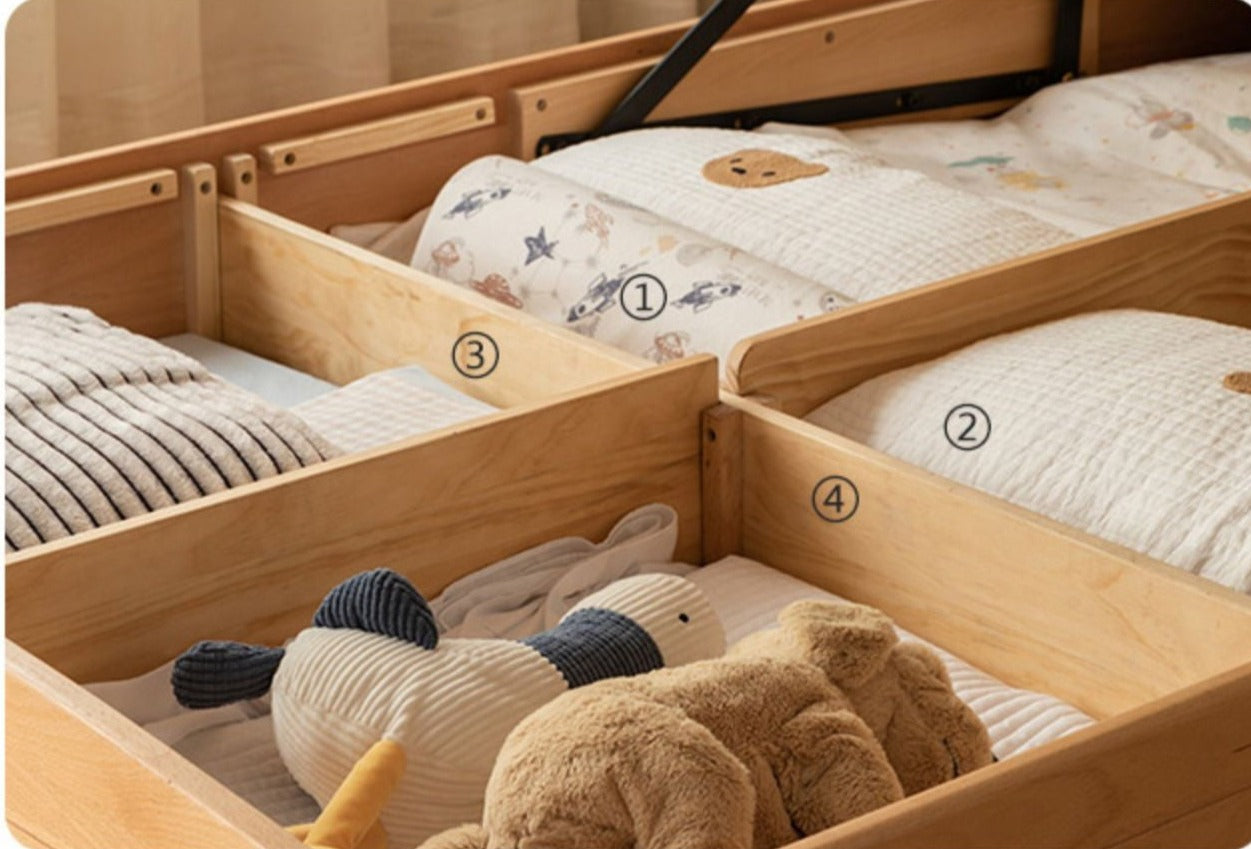 Beech, Oak solid wood Bear Box Bed<