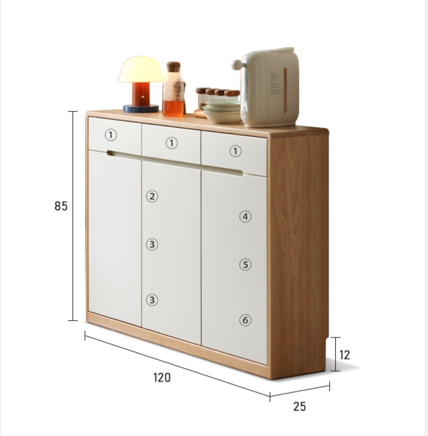 Oak Solid Wood Ultra-thin Sideboard