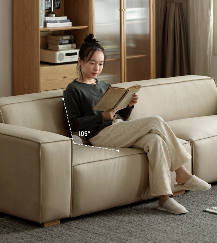 Luxury Сow Leather Sofa, Technical Fabric Sofa.