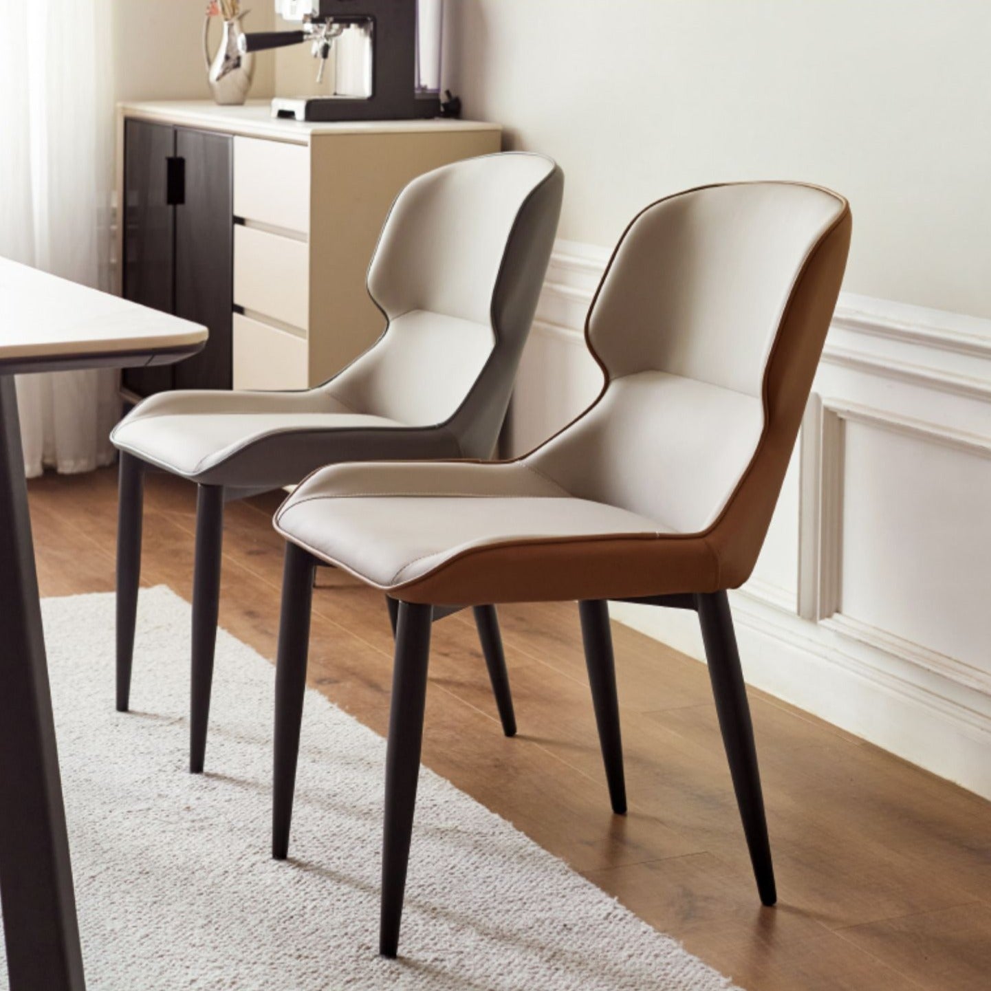Organic Leather 4 pcs set-Chair Light Luxury