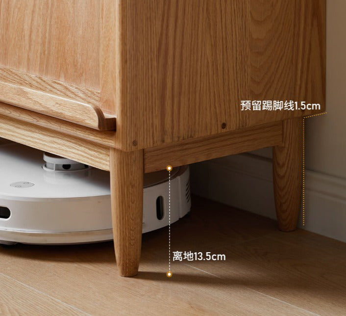 Oak, Сherry Solid Wood Four-Door Bookcase with Light, Magazine Cabinet