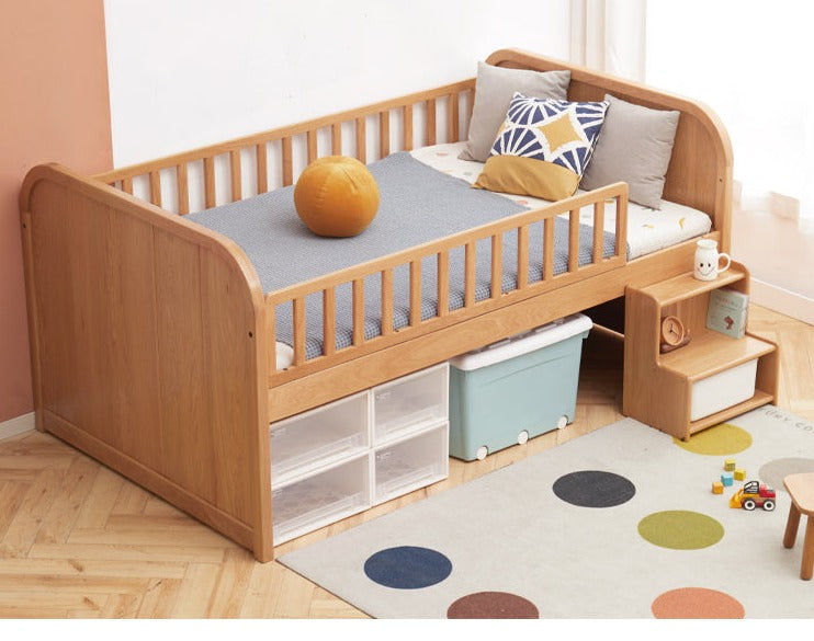Oak solid wood Multi-function wide storage box bed<