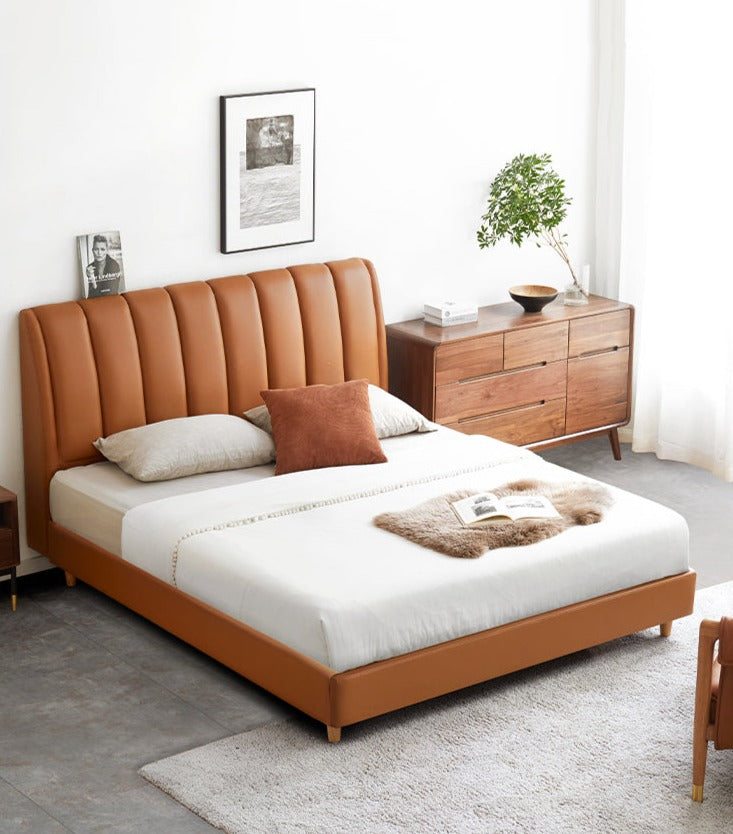 Cow leather bed