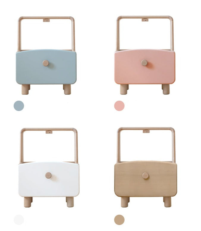 Birch, Beech Solid Wood Nightstand Built-in Night Light
