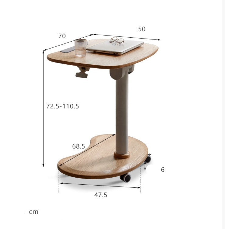 Oak Solid Wood Pneumatic Adjustable Standing Desk