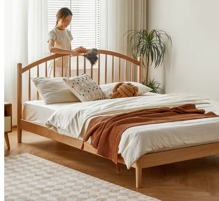 European Beech, Poplar Solid Wood Bed