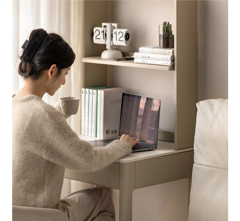 Poplar Solid Wood Office Desk, Small Dressing Table Slate Top