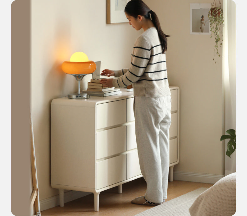 Ash Solid Wood Cream Style Chest of Drawers