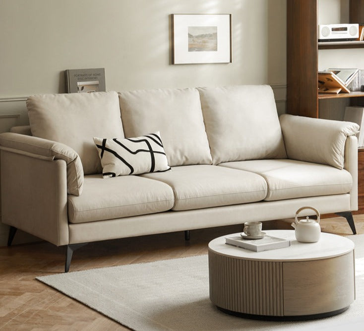 Technology Cloth Glutinous Rice White Sofa.