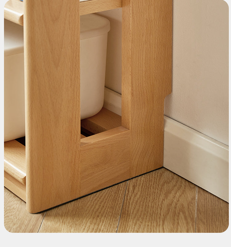 Beech, Oak Solid Wood Floor-To-Ceiling Bookshelf, Toy Storage