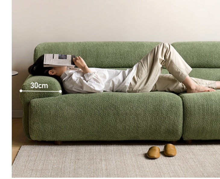 Velvet Three-seat Modular Fabric Sofa.