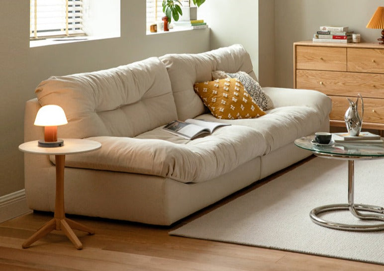 Fabric Italian Style Cloud Sofa With Russian Birch Wood Frame