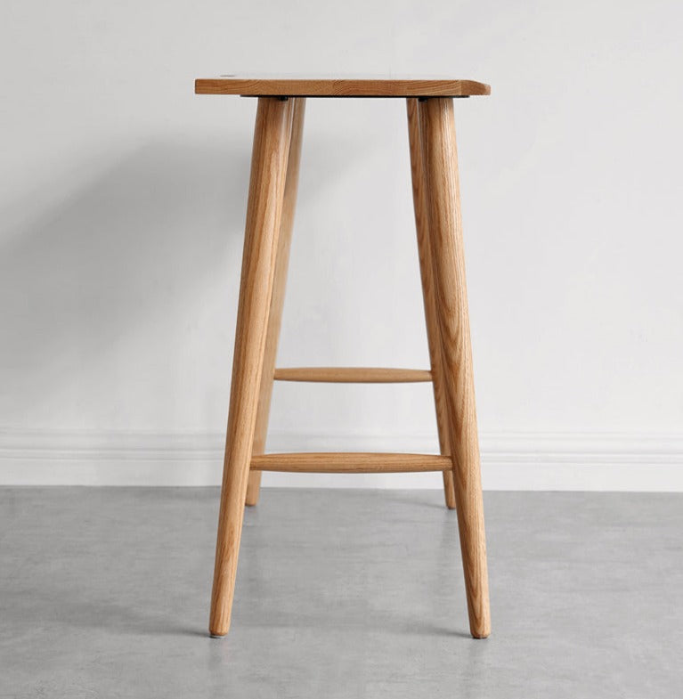 Oak, Cherry Solid Wood Narrow Office Desk