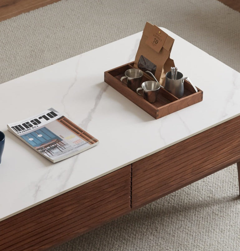Black Walnut with Slate Top Coffee Table