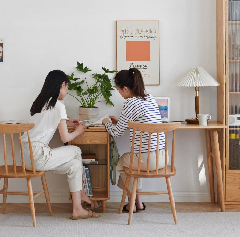 Oak, Solid Rubberwood Double Office Desk