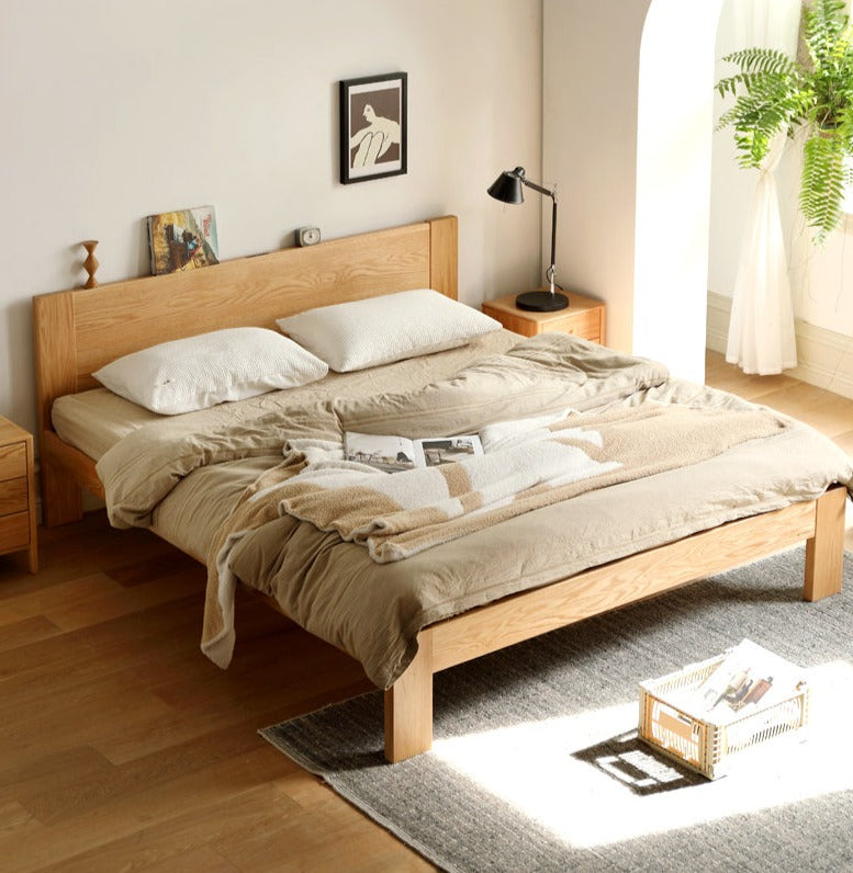 Oak, Rubberwood Solid Wood Bed - SPECIAL PRICE