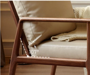 Black Walnut Solid Wood Leisure Armchair & Footstool )