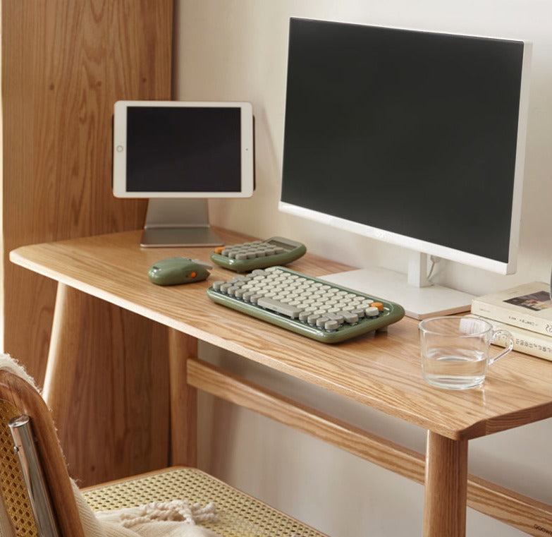 Oak, Cherry Solid Wood Narrow Office Desk