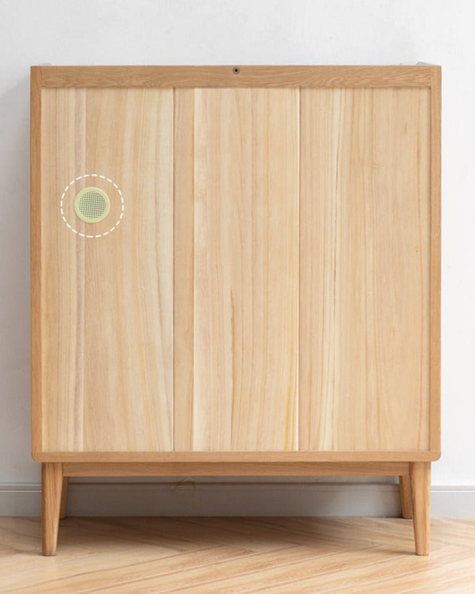 Oak Solid Wood, Solid RubberWood Nordic Modern Sideboard