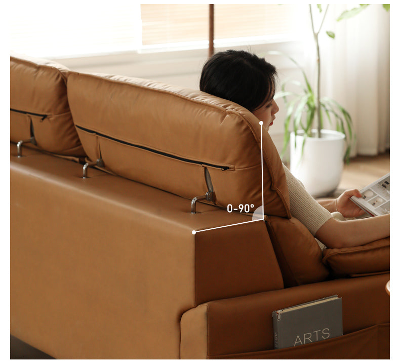 Technology Fabric Sofa with Adjustable Headrest.