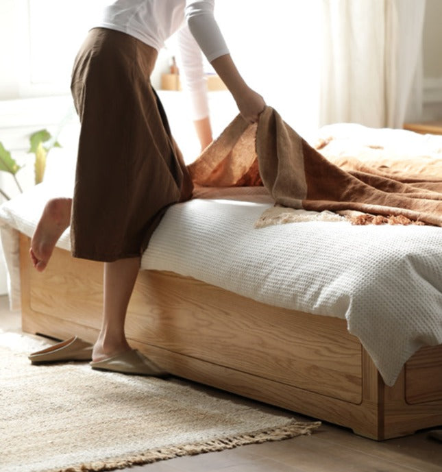 Oak Solid Wood Luminous Box Bed