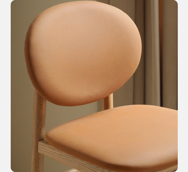 Oak Solid Wood Soft Japanese Modern Bar Chair
