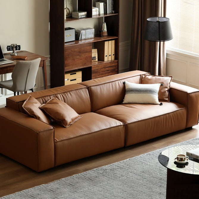 First Layer Cowhide Leather Sofa.