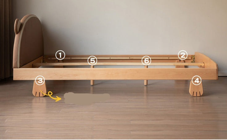 Beech, Oak solid wood Bear Box Bed<