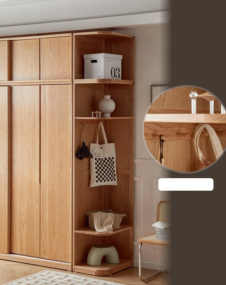 Oak Solid Wood Wardrobe Sliding Door-