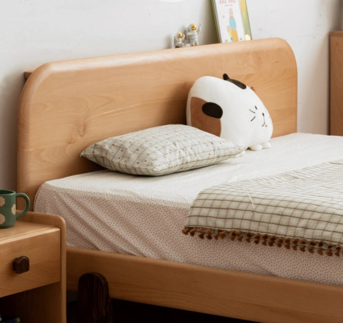 Oak solid wood children's bed<