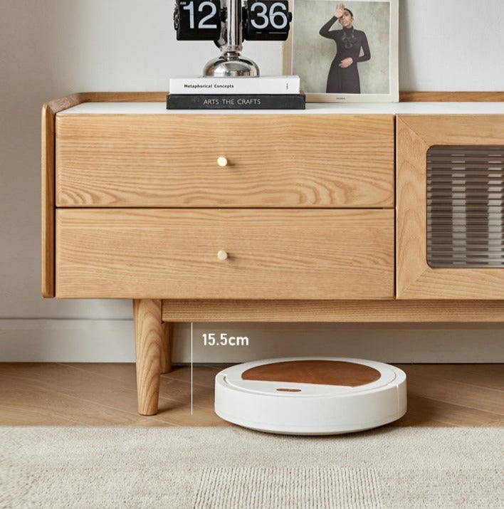 Ash Solid Wood TV Stand Rock Slab.
