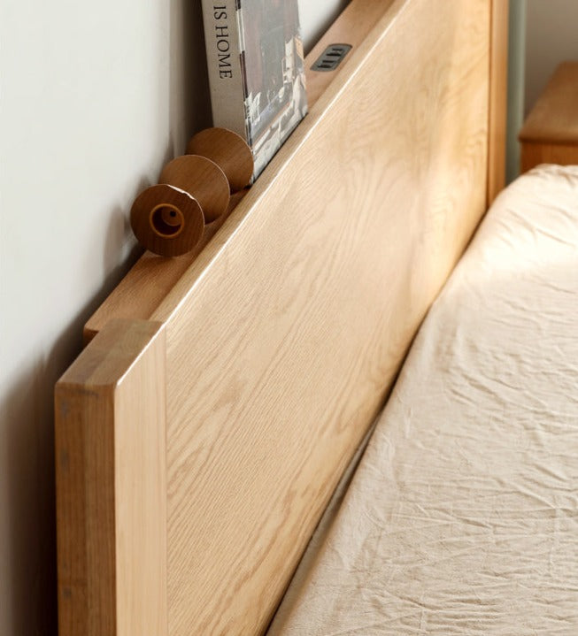 Oak, Rubberwood Solid Wood Bed - SPECIAL PRICE
