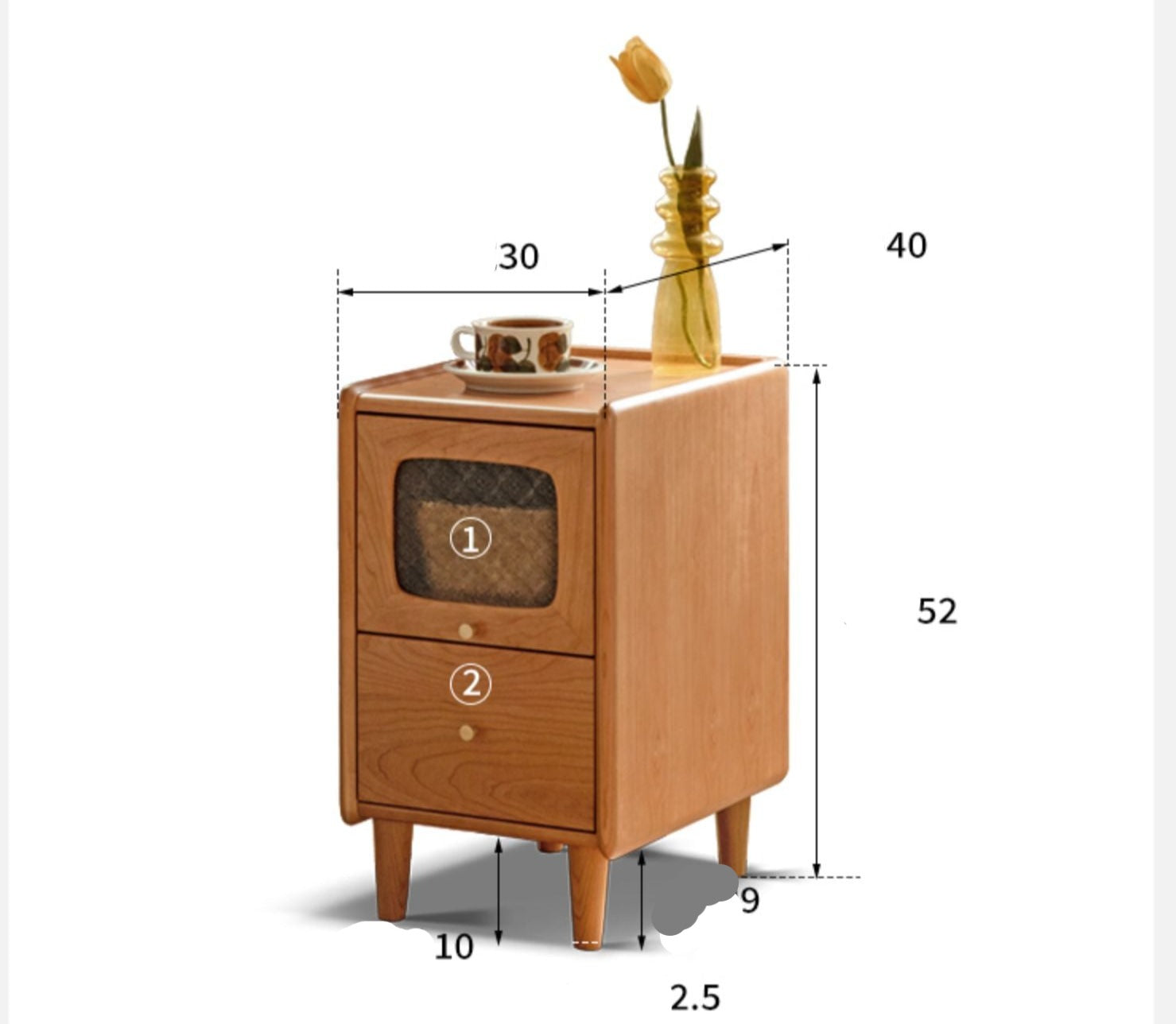 Cherry Solid Wood Nightstand.