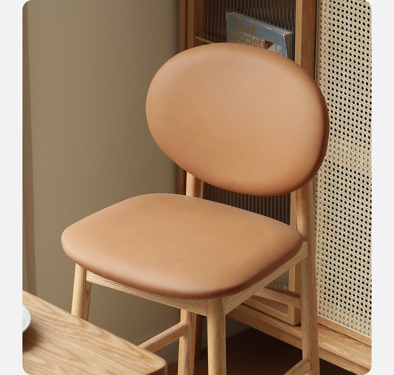 Oak Solid Wood Soft Japanese Modern Bar Chair