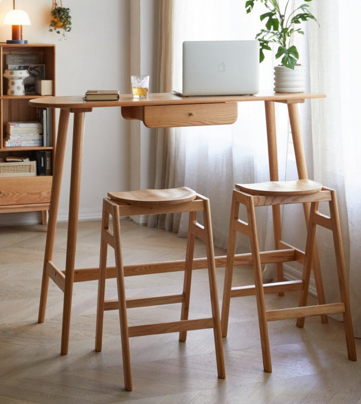 Oak, Cherry Solid Wood Bar Table