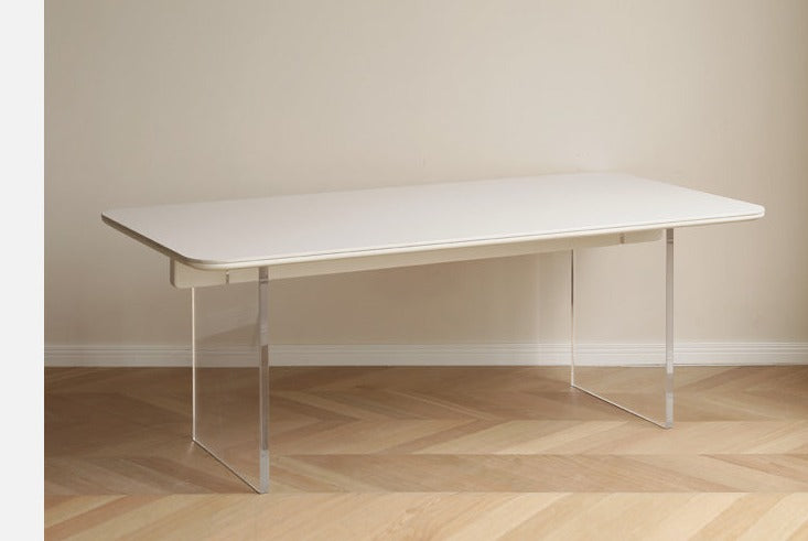 Solid Rubberwood Suspended Dining Table With Slate Top